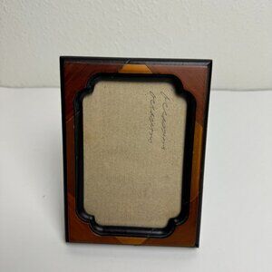 FETCO Handcrafted Marquetry Wooden Brown Picture Frame